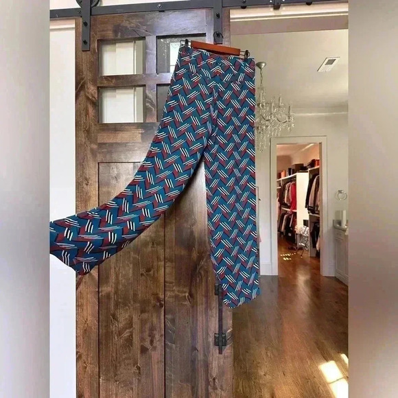 Zara Blue Red White High Waist Dress Pants w/ Pockets - Small - Picture 5 of 5